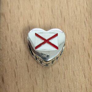 Pandora Alabama Exclusive Travel Heart Charm Pendant, S925 Silver Bracelets